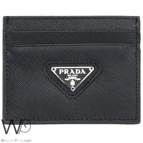 prada arrow calfskin leather wallet|Prada card holders.